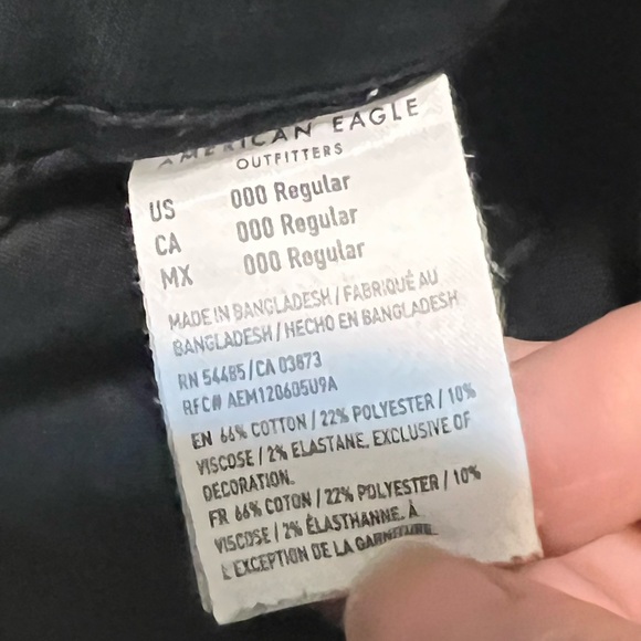 American Eagle Next Level Stretch Curvy Hi Rise Jegging Distressed Black 000Reg - Picture 3 of 13